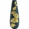 Kare Design Vases Vase Noir Feuilles De Ginkgo Dorées En Polyrésine H95 -Vases Soldes vase noir feuilles de ginkgo dorees en polyresine h95