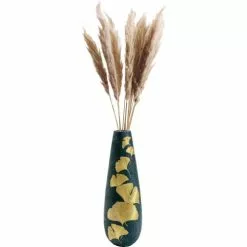 Kare Design Vases Vase Noir Feuilles De Ginkgo Dorées En Polyrésine H95 -Vases Soldes vase noir feuilles de ginkgo dorees en polyresine h95 2