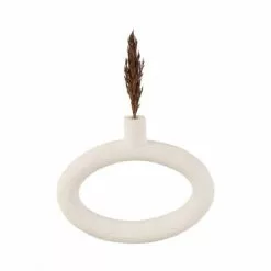 Present Time Vases Vase Oval Wide Résine Blanc -Vases Soldes vase oval wide resine blanc 3