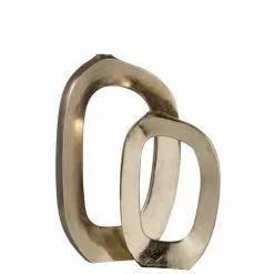 LANADECO Vases Vase Ovale Ouvert Alu Or H40,5cm -Vases Soldes vase ovale ouvert alu or h40 5cm 2