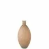 LANADECO Vases Vase Ovale Verre Beige H59cm -Vases Soldes vase ovale verre beige h59cm