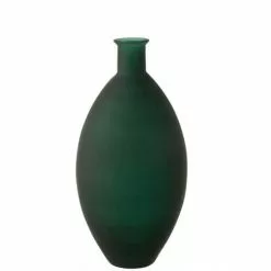 LANADECO Vases VASE OVALE VERRE MAT VERT 59 Cm Vase Haut Vase Haut 29x59
