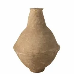 LANADECO Vases Vase Papier Mâché Marron H85,5cm