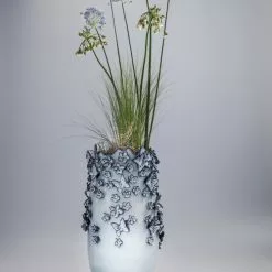 Kare Design Vases Vase Papillons Et Fleurs En Grès Bleu H50 -Vases Soldes vase papillons et fleurs en gres bleu h50 4