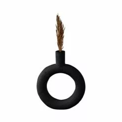 Present Time Vases Vase Ring Rond Résine Noir -Vases Soldes vase ring rond resine noir 3