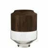 LANADECO Vases Vase Rond Haut Bois/verre Marron Foncé H31cm -Vases Soldes vase rond haut bois verre marron fonce h31cm