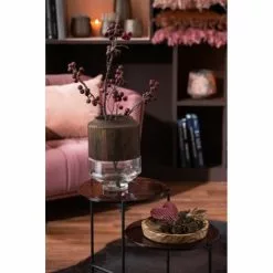 LANADECO Vases Vase Rond Haut Bois/verre Marron Foncé H31cm -Vases Soldes vase rond haut bois verre marron fonce h31cm 3