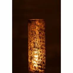 LANADECO Vases Vase Rond Verre Argent H46cm