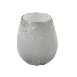 LANADECO Vases Vase Rond Verre Gris H15cm