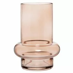 Maisons Du Monde Vases Vase Soucoupe En Verre Fumé Ocre H14 - Lot De 2