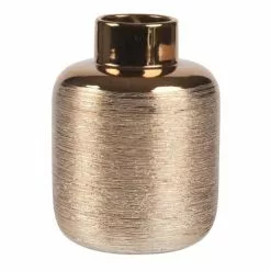 Maisons Du Monde Vases Vase Strié En Grès Doré H16