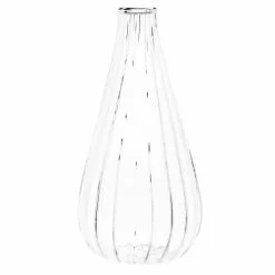 Maisons Du Monde Vases Vase Strié En Verre Transparent H15 - Lot De 2