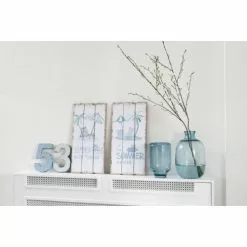 LANADECO Vases Vase Sur Pied Rond Verre Bleu Clair H27cm -Vases Soldes vase sur pied rond verre bleu clair h27cm 2