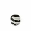 LANADECO Vases Vase Verre Blanc/noir H21cm -Vases Soldes vase verre blanc noir h21cm
