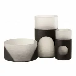 LANADECO Vases Vase Verre Noir/transparent H30cm -Vases Soldes vase verre noir transparent h30cm 3