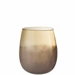 LANADECO Vases Vase Verre Rose/ocre H32cm