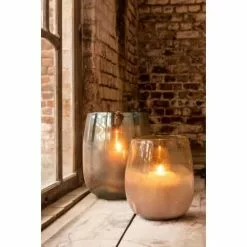 LANADECO Vases Vase Verre Rose/ocre H32cm -Vases Soldes vase verre rose ocre h32cm 3