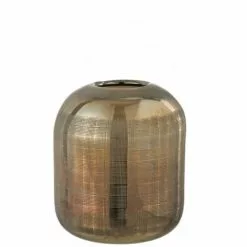 LANADECO Vases Vase Verre Vert/or H24cm