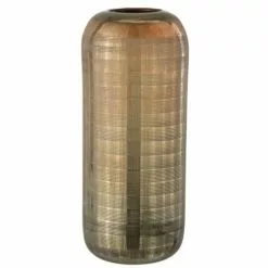 LANADECO Vases Vase Verre Vert/or H36cm