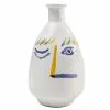 Kare Design Vases Vase Visage En Grès Blanc, Bleu Et Jaune H23 -Vases Soldes vase visage en gres blanc bleu et jaune h23