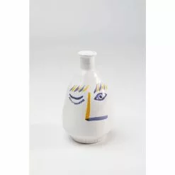 Kare Design Vases Vase Visage En Grès Blanc, Bleu Et Jaune H23 -Vases Soldes vase visage en gres blanc bleu et jaune h23 2