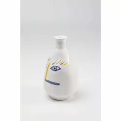 Kare Design Vases Vase Visage En Grès Blanc, Bleu Et Jaune H23 -Vases Soldes vase visage en gres blanc bleu et jaune h23 3