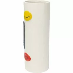 Kare Design Vases Vase Visage En Grès Blanc, Bleu, Jaune Et Rouge H33 -Vases Soldes vase visage en gres blanc bleu jaune et rouge h33 3