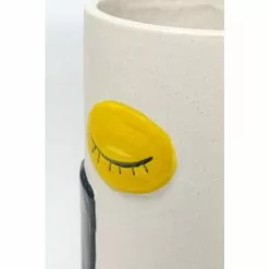 Kare Design Vases Vase Visage En Grès Blanc, Bleu, Jaune Et Rouge H33 -Vases Soldes vase visage en gres blanc bleu jaune et rouge h33 4